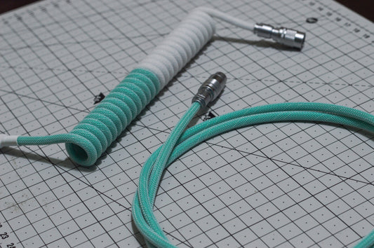 Pastel White Mint Dual Tone Coiled Cable