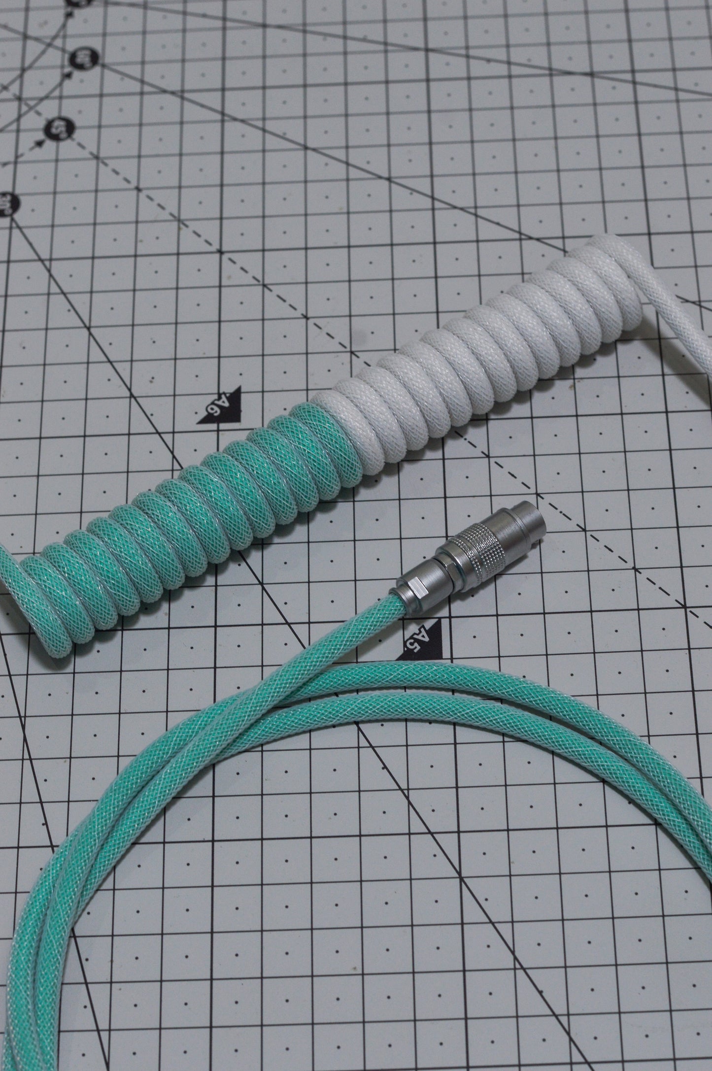 Pastel White Mint Dual Tone Coiled Cable