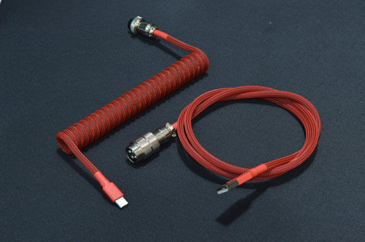 Red on Black Coiled Cable