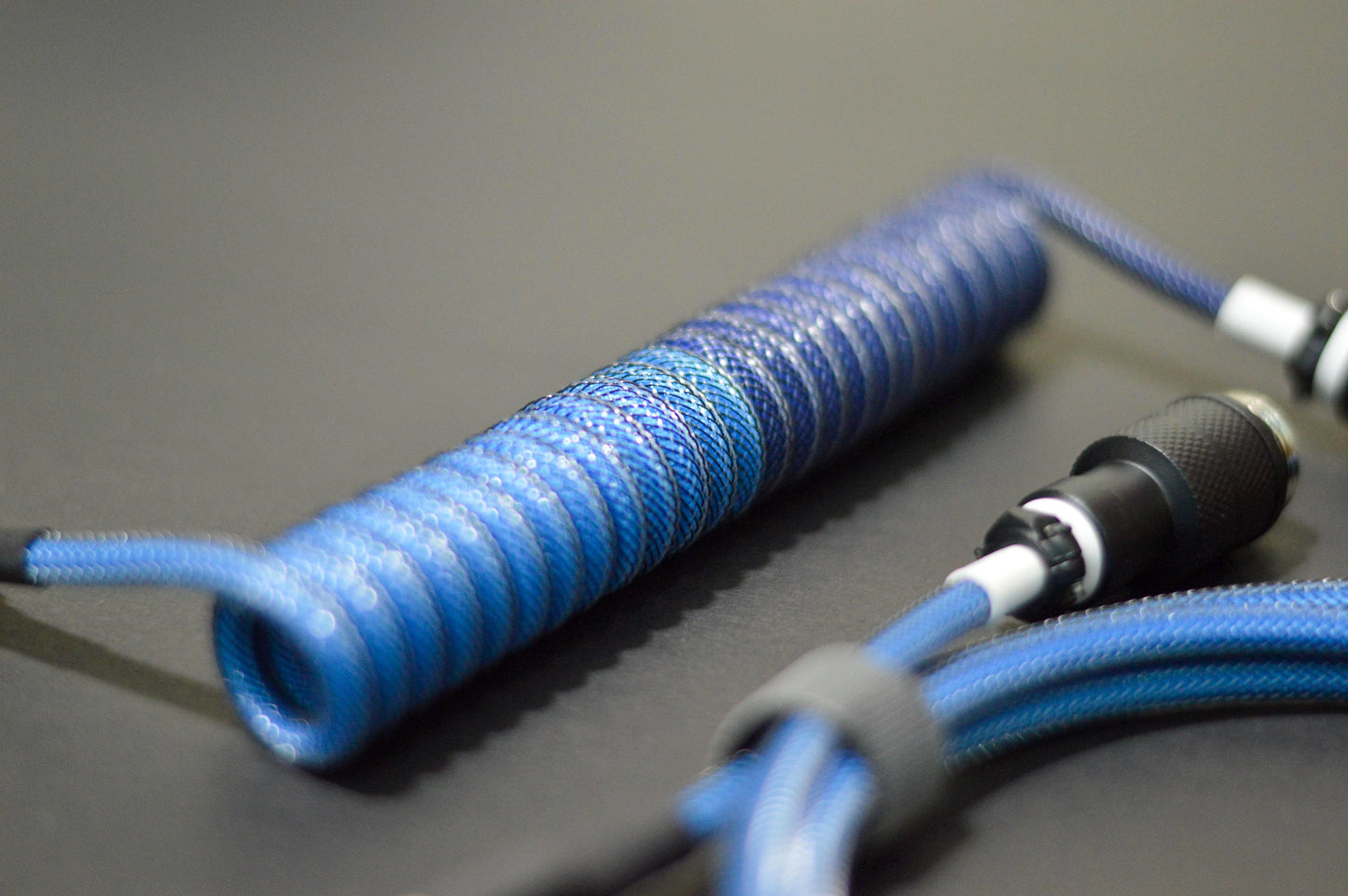 Blue x Carbon Dual Tone Coiled Cable