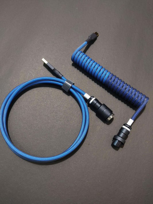 Blue x Carbon Dual Tone Coiled Cable