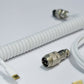 White Coiled Cable with GX16 Aviator Detachable Connector